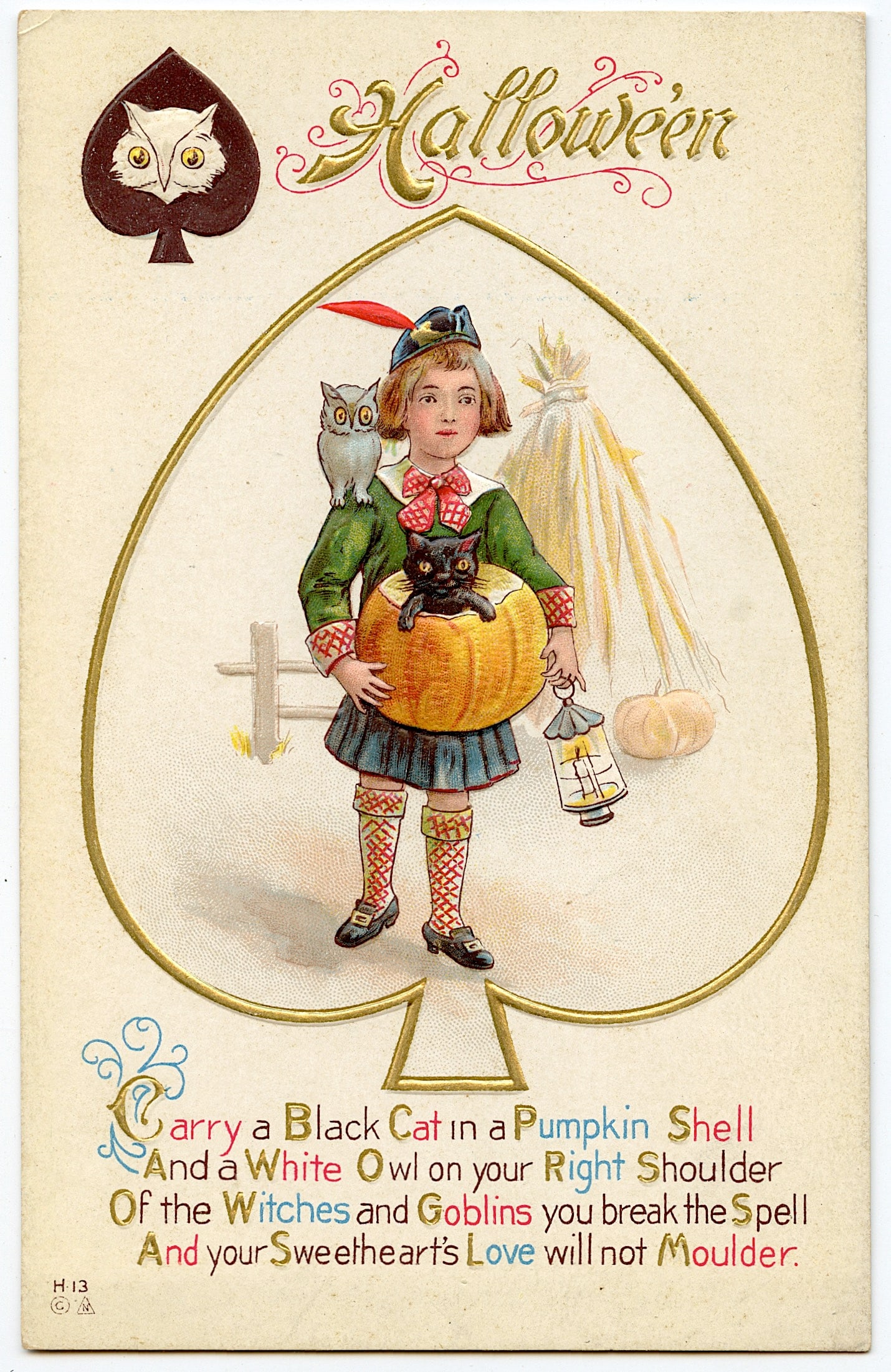 Antique Vintage Rare Postcard Halloween Greetings (1 of 2)