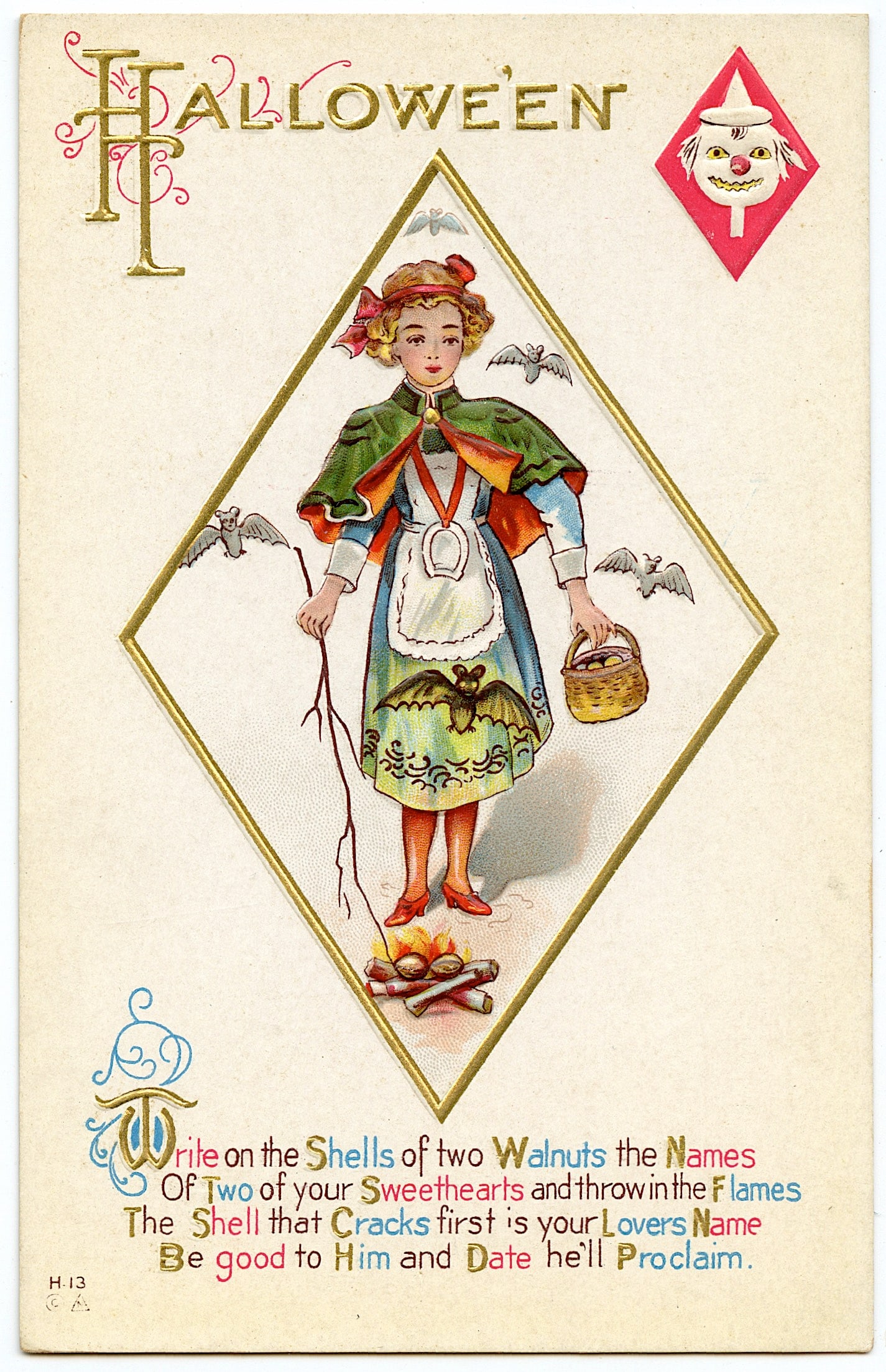 Antique Vintage Rare Postcard Halloween Greetings (1 of 2)