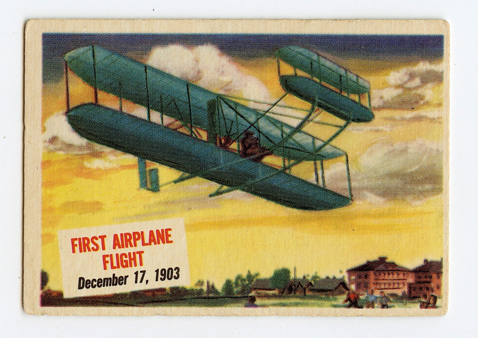 Original 954 Topps Scoop Card #15 Wrights Fly First Airplane (1 of 2)
