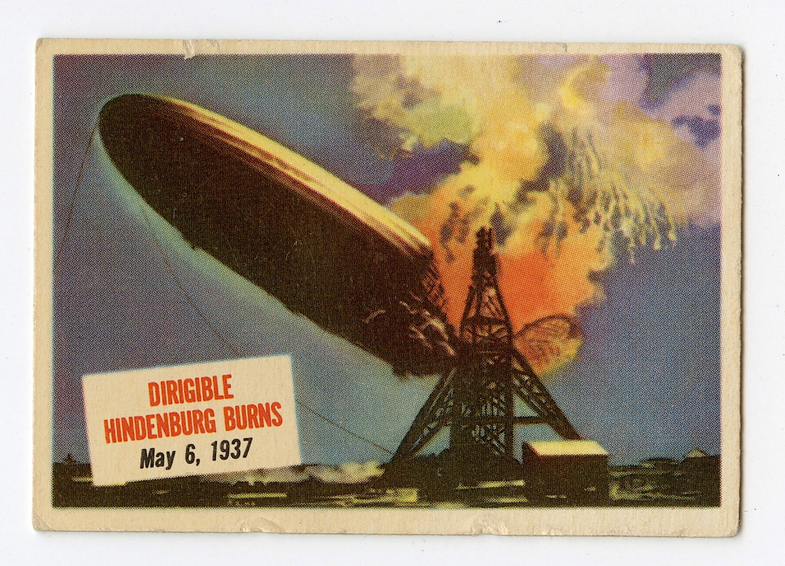 Original 954 Topps Scoop Card #20 Dirigible Hinderrburg (1 of 2)
