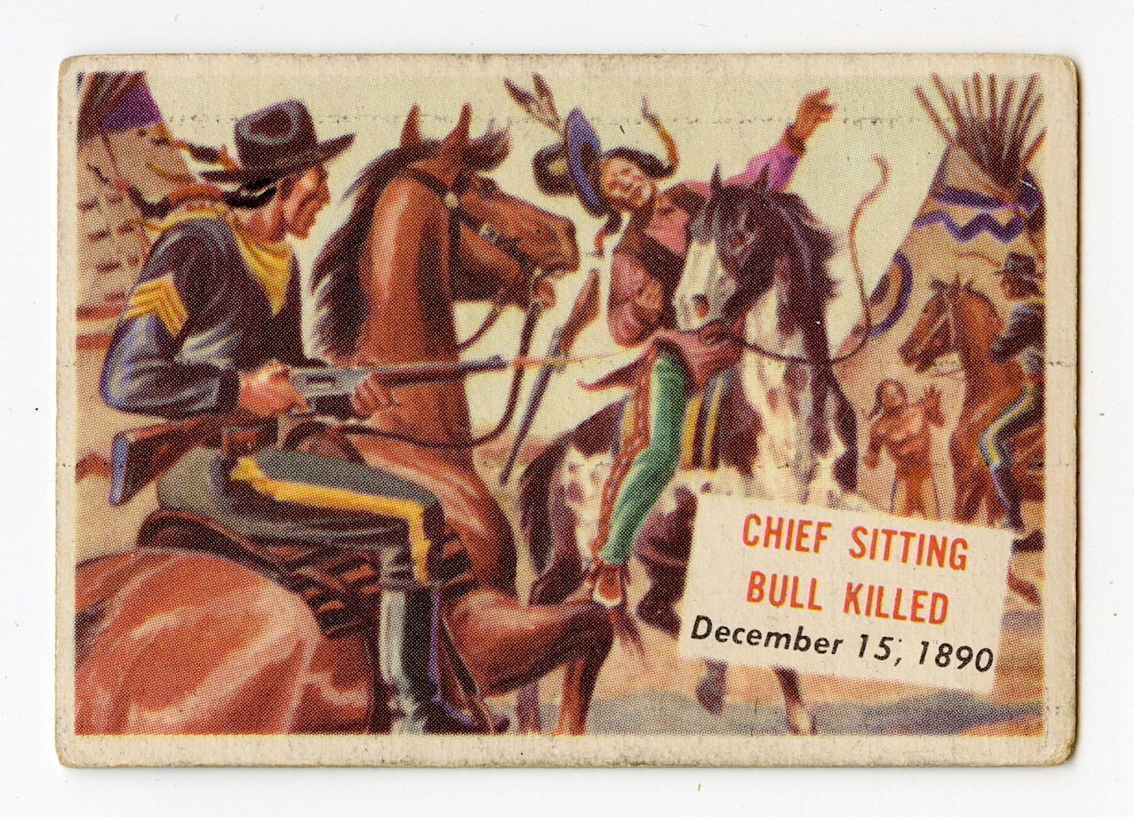 Original 954 Topps Scoop Card #95 Chief Sitting Bull Killed (1 of 2)