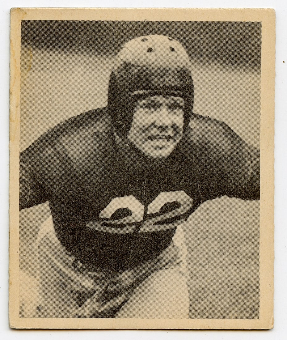 1948 BOWMAN #10 CHRIS IVERSEN: Original football card 1948. Provenance from a PBC Collector. We have included quality scans to show it's actual condition. This lot is located in Boca Raton, Fl and its shipment will be made directly