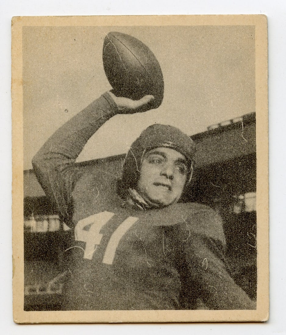 1948 BOWMAN #28 PAUL GOVERNALI: Original football card 1948. Provenance from a PBC Collector. We have included quality scans to show it's actual condition. This lot is located in Boca Raton, Fl and its shipment will be made directly