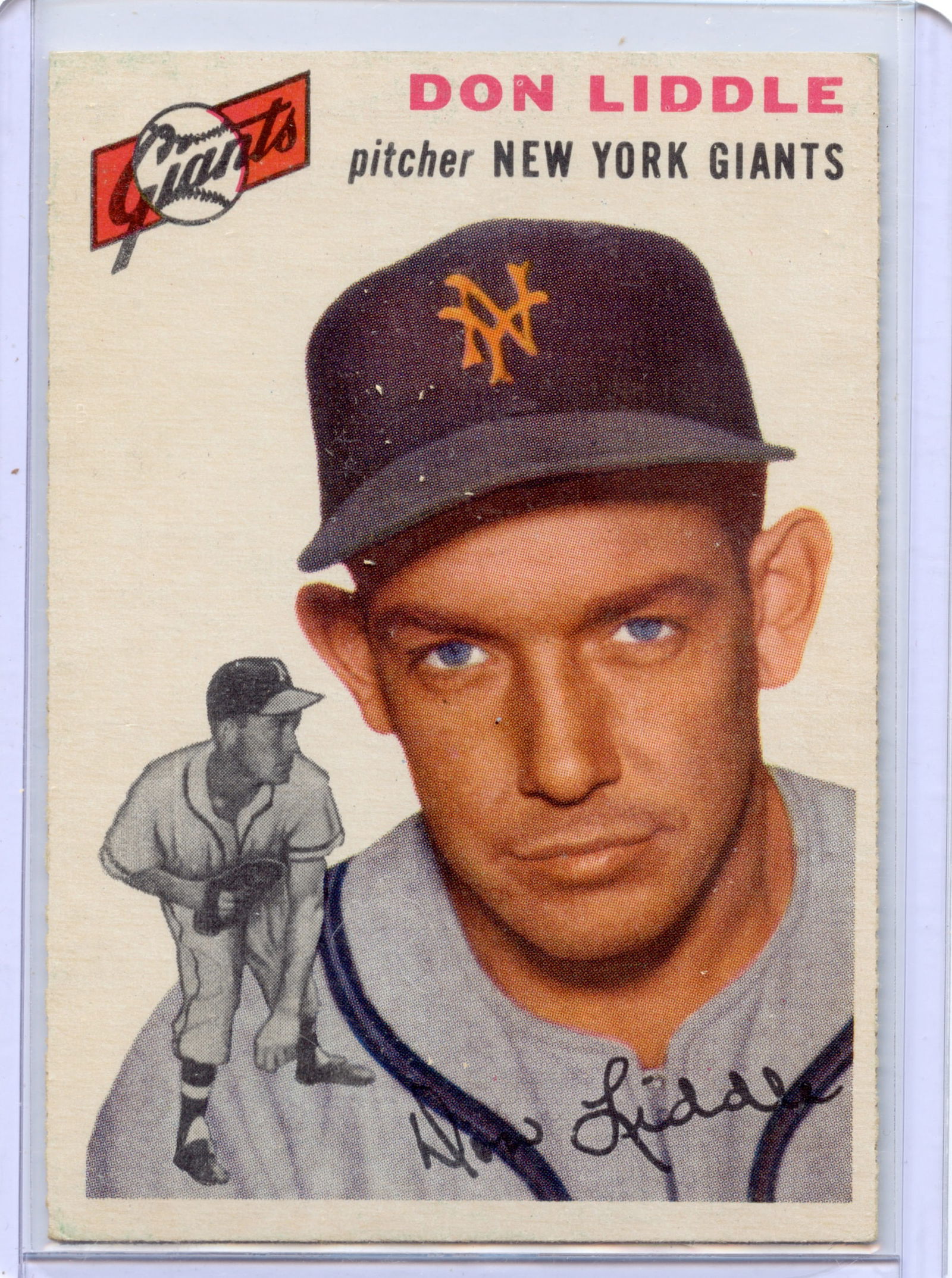 1954 Topps Baseball Card #225 DONALD EUGENE LIDDLE (1 of 2)