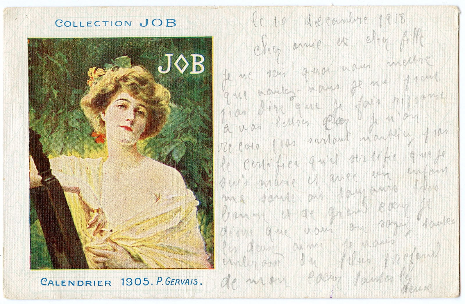Antique Rare Postcard JOB Pau JEAN GERVAIS 1905 (1 of 2)