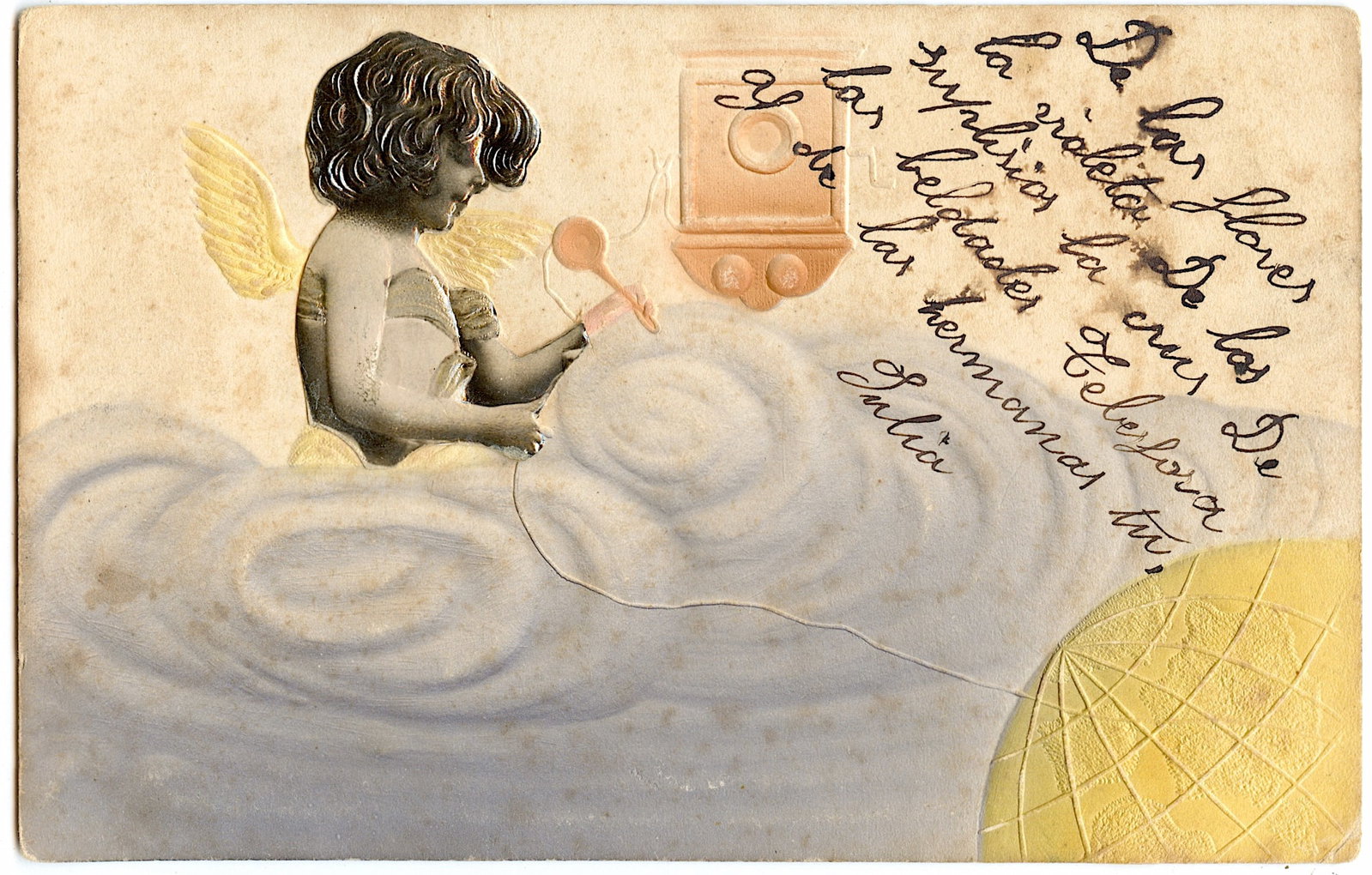 Antique Rare Postcard Art Nouveau Argentina 1912: Provenance from a PBC Collector. We have included quality scans to show it's actual condition. The dimensions of an antique postcard are Approx. 5.5"x 3.5" (small variances can occur). This lot is loc