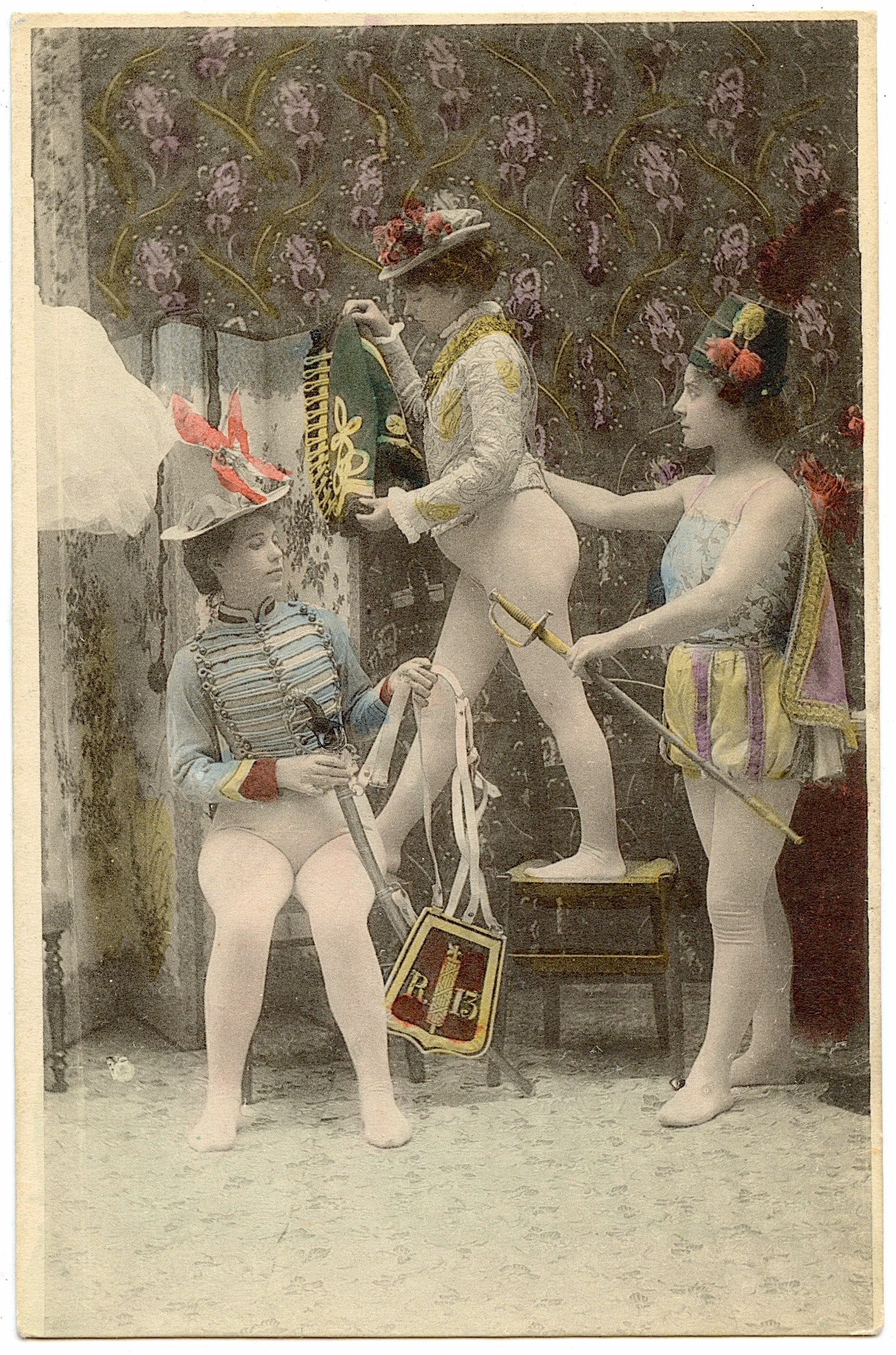 Antique Rare Postcard French Circus Actors (1 of 2)