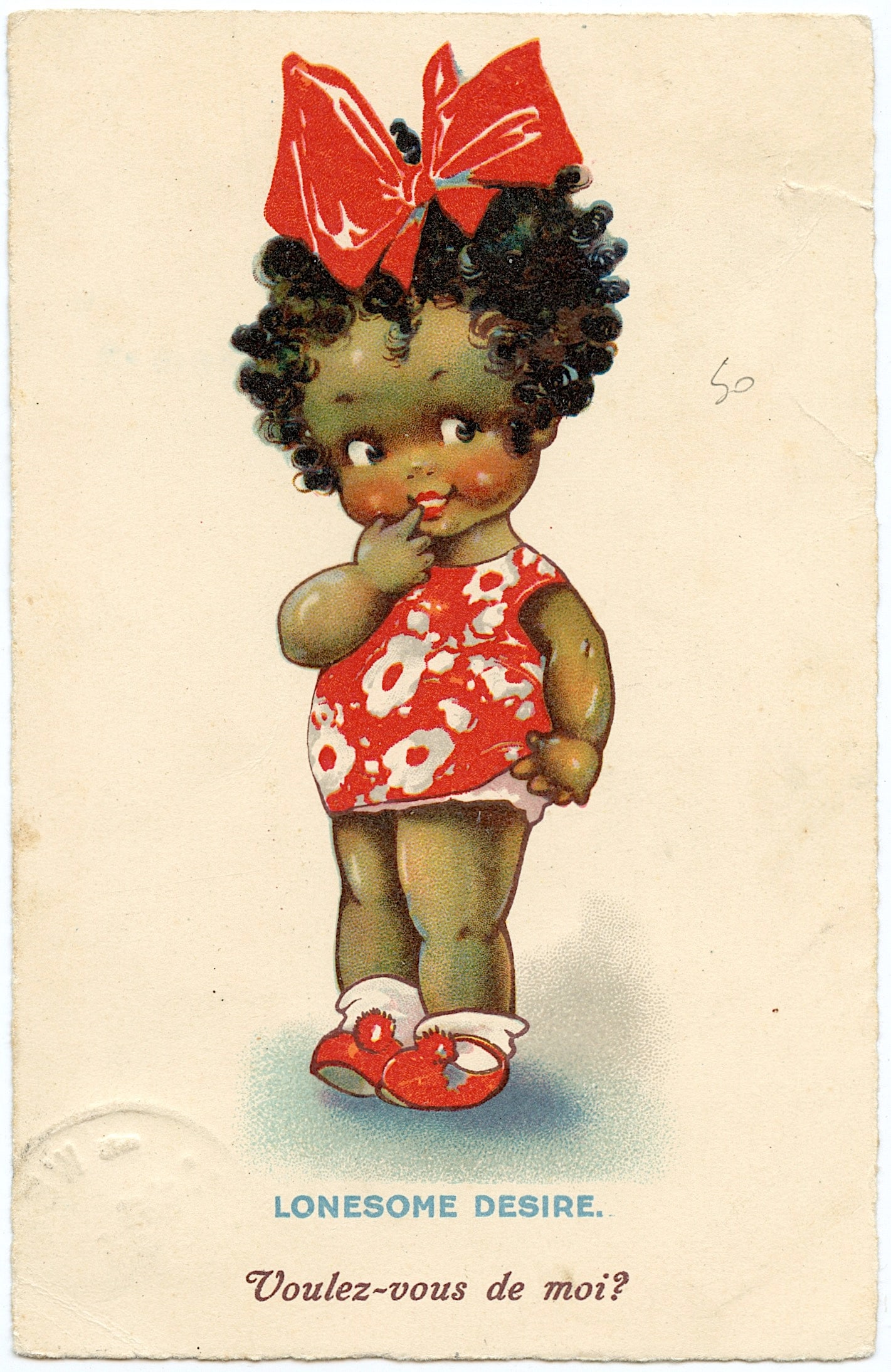 Antique Rare Postcard Americana Little Girl (1 of 2)