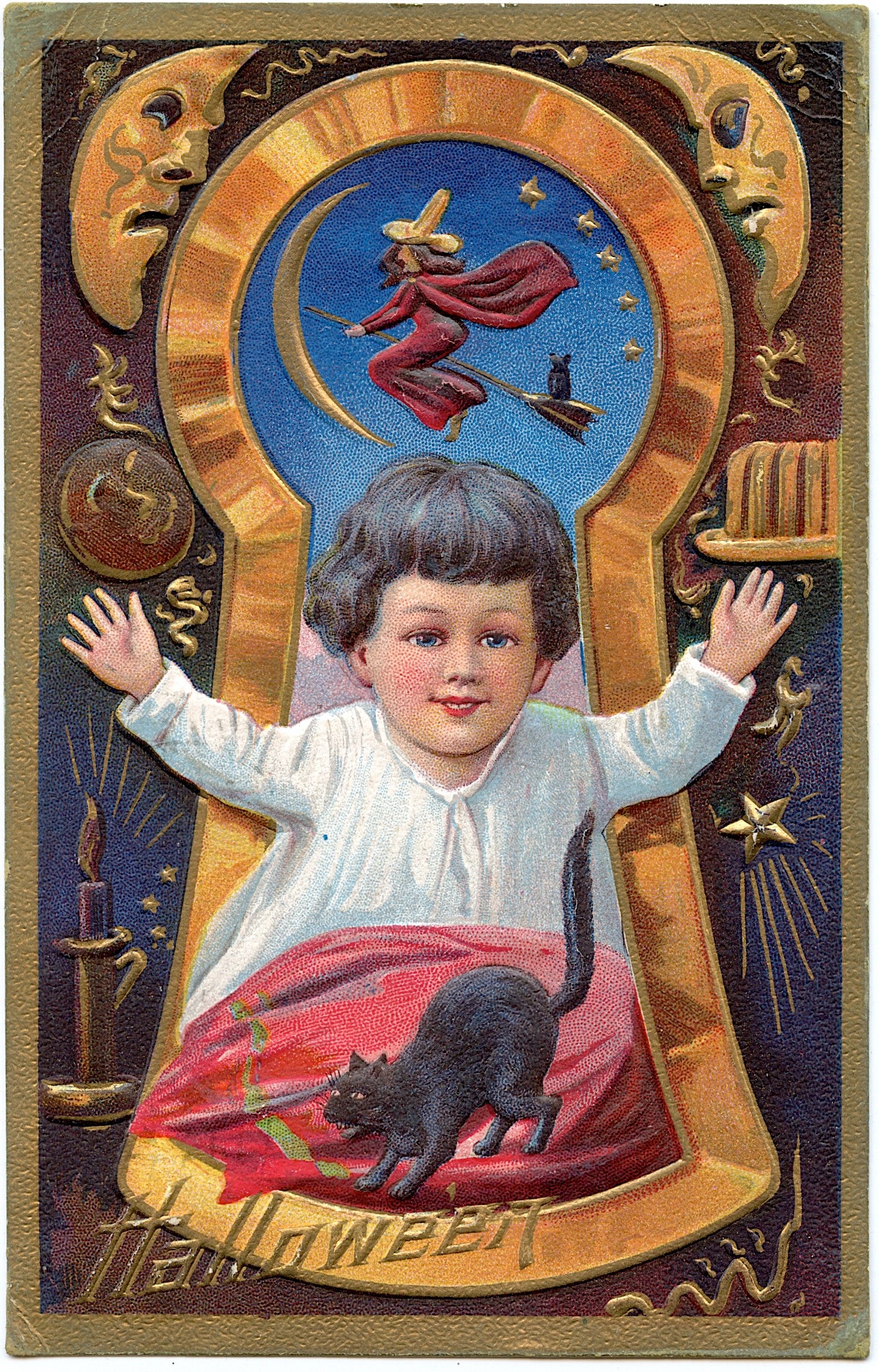 Antique Rare Postcard Halloween (1 of 2)