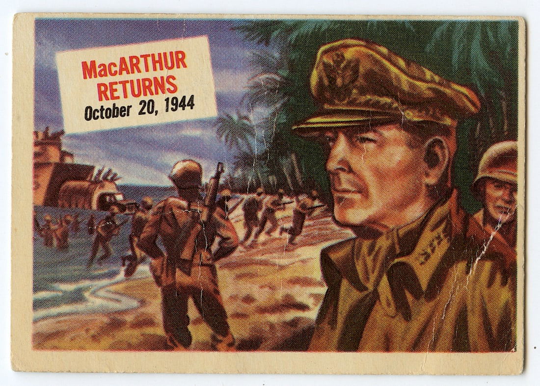 Original 1954 Topps Scoop Card #33 Mac Arthur In Philippines (1 of 2)