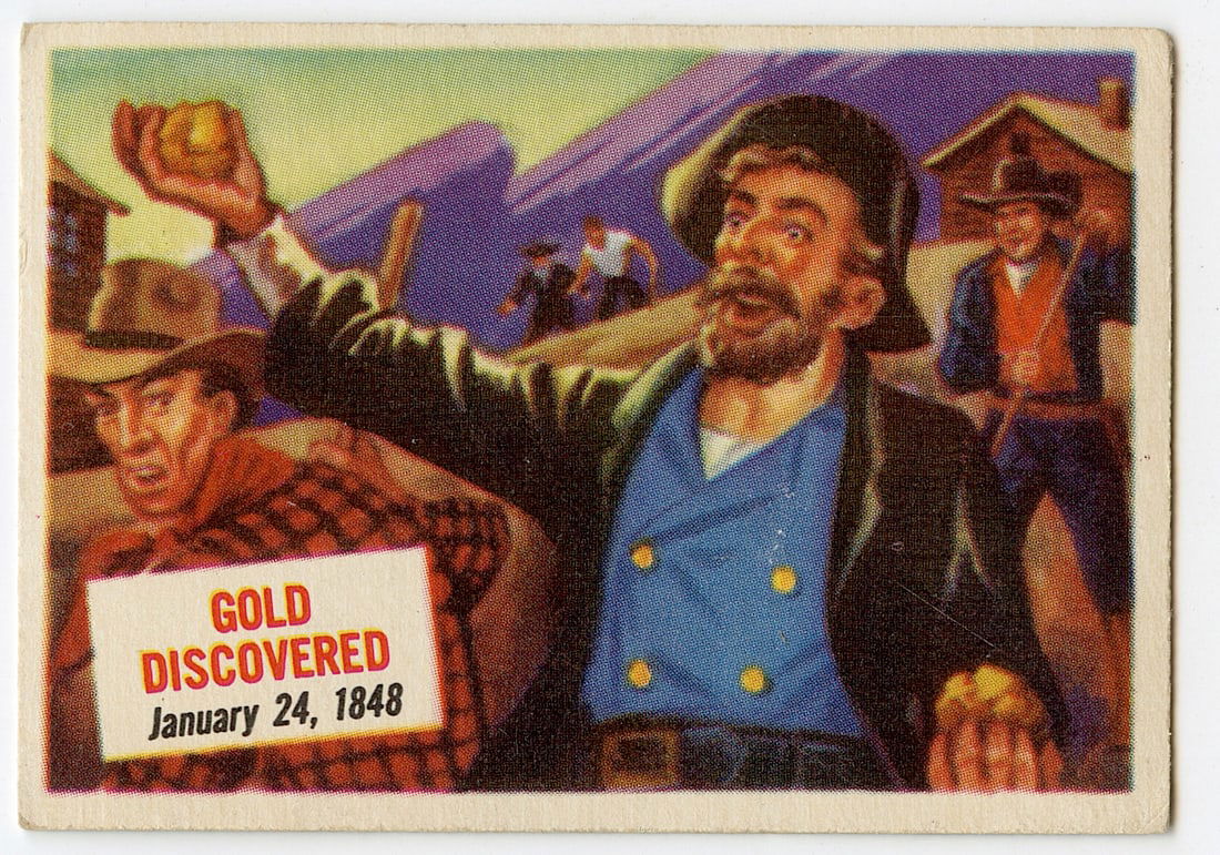 Original 1954 Topps Scoop Card #35 Gold Discovery in CA (1 of 2)