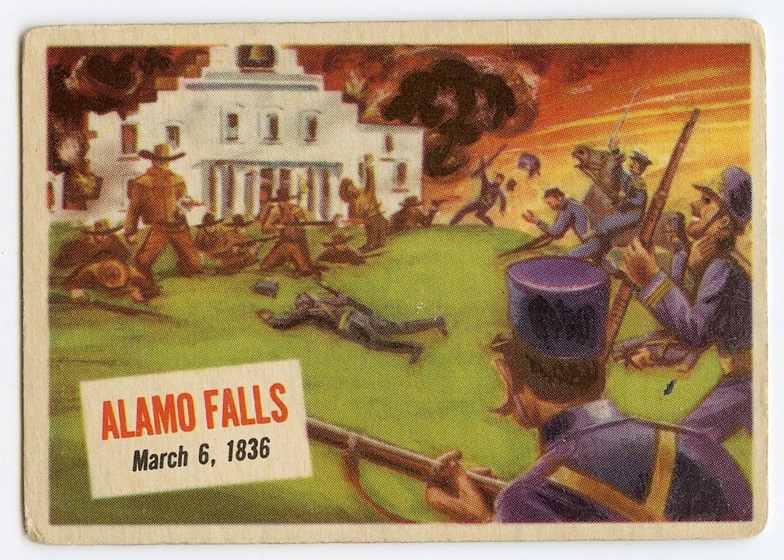 Original 1954 Topps Scoop Card #8 The Alamo Falls To Mexicans (1 of 2)