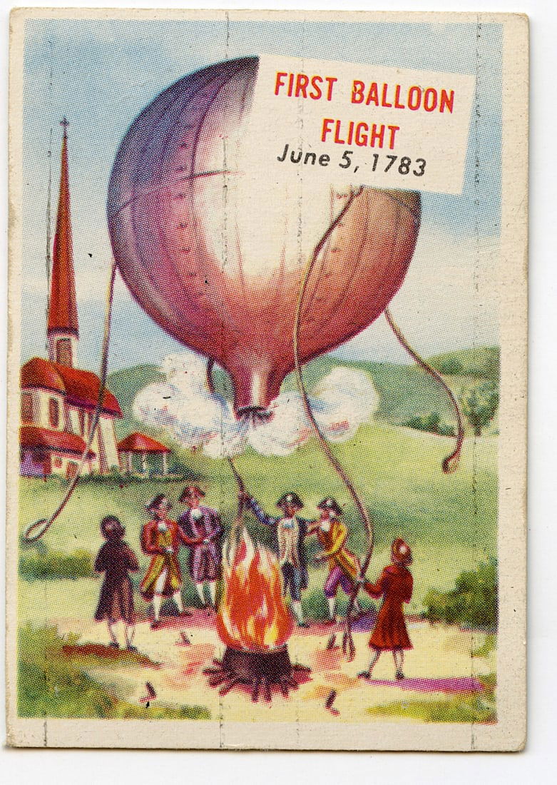 Original 1954 Topps Scoop Card #134 First Balloon Flown (1 of 2)