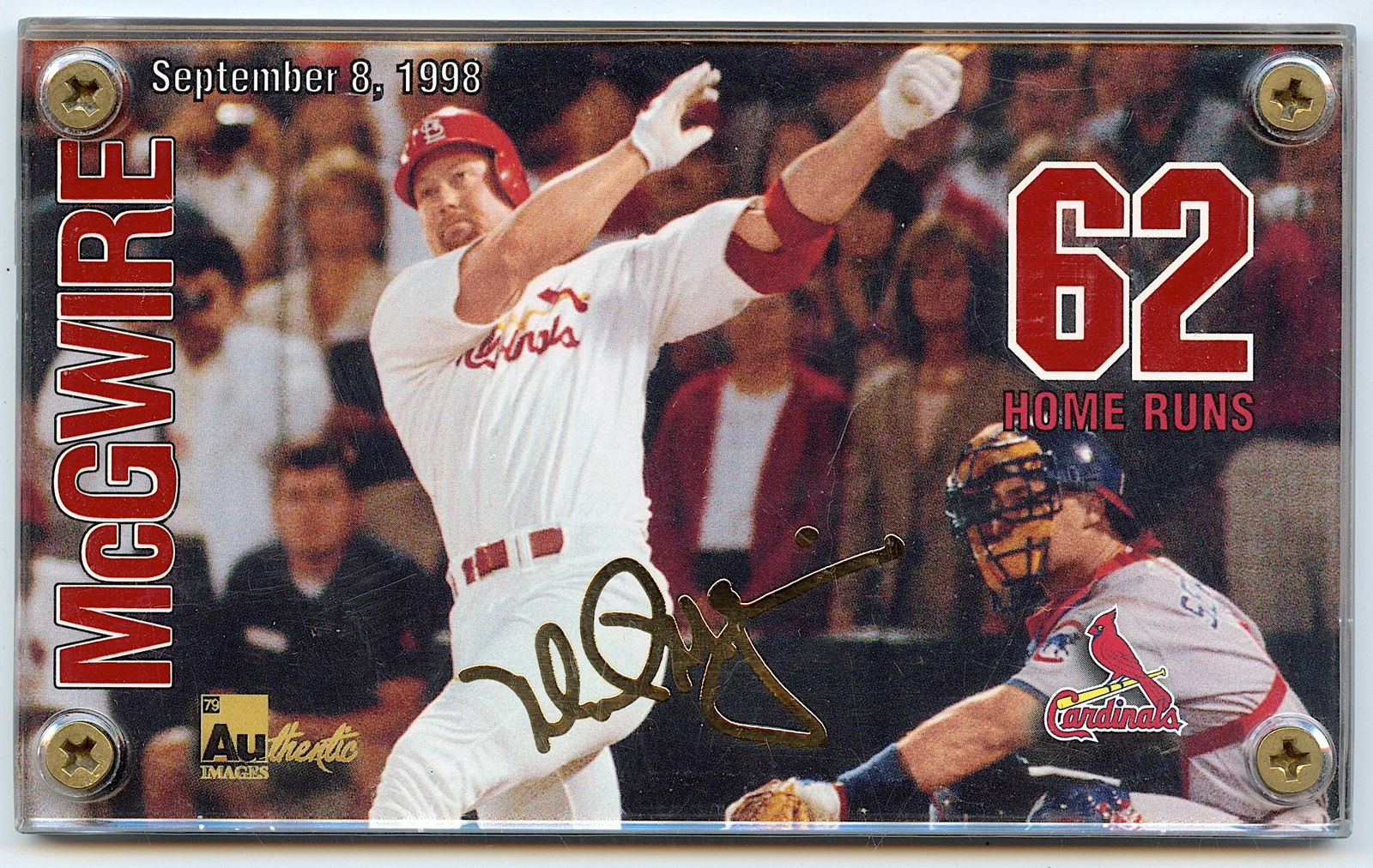 Mark McGwire Authentic Images 62 Home Runs 24k Gold Signature (1 of 2)