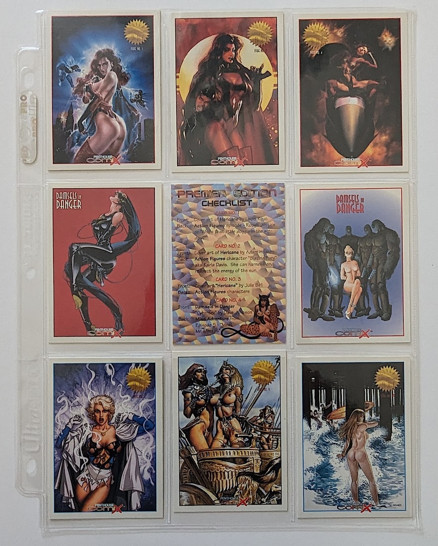 Vintage Set 9 Trade Cards COMIX & Others for Adults (1 of 2)