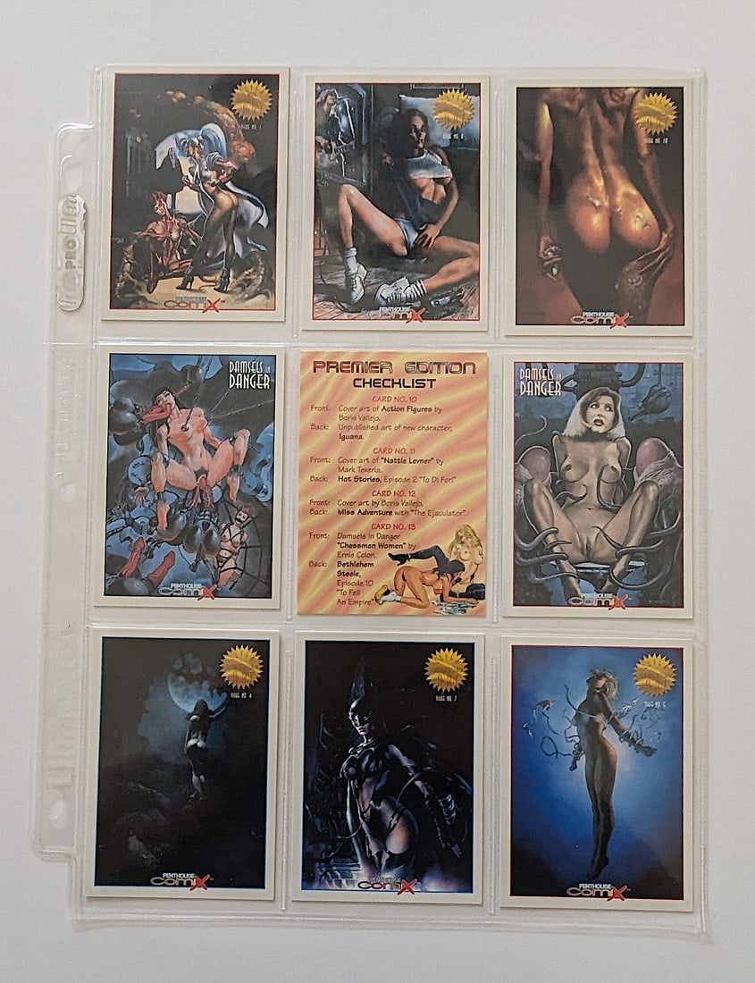 Vintage Set 9 Trade Cards COMIX & Others for Adults (1 of 2)