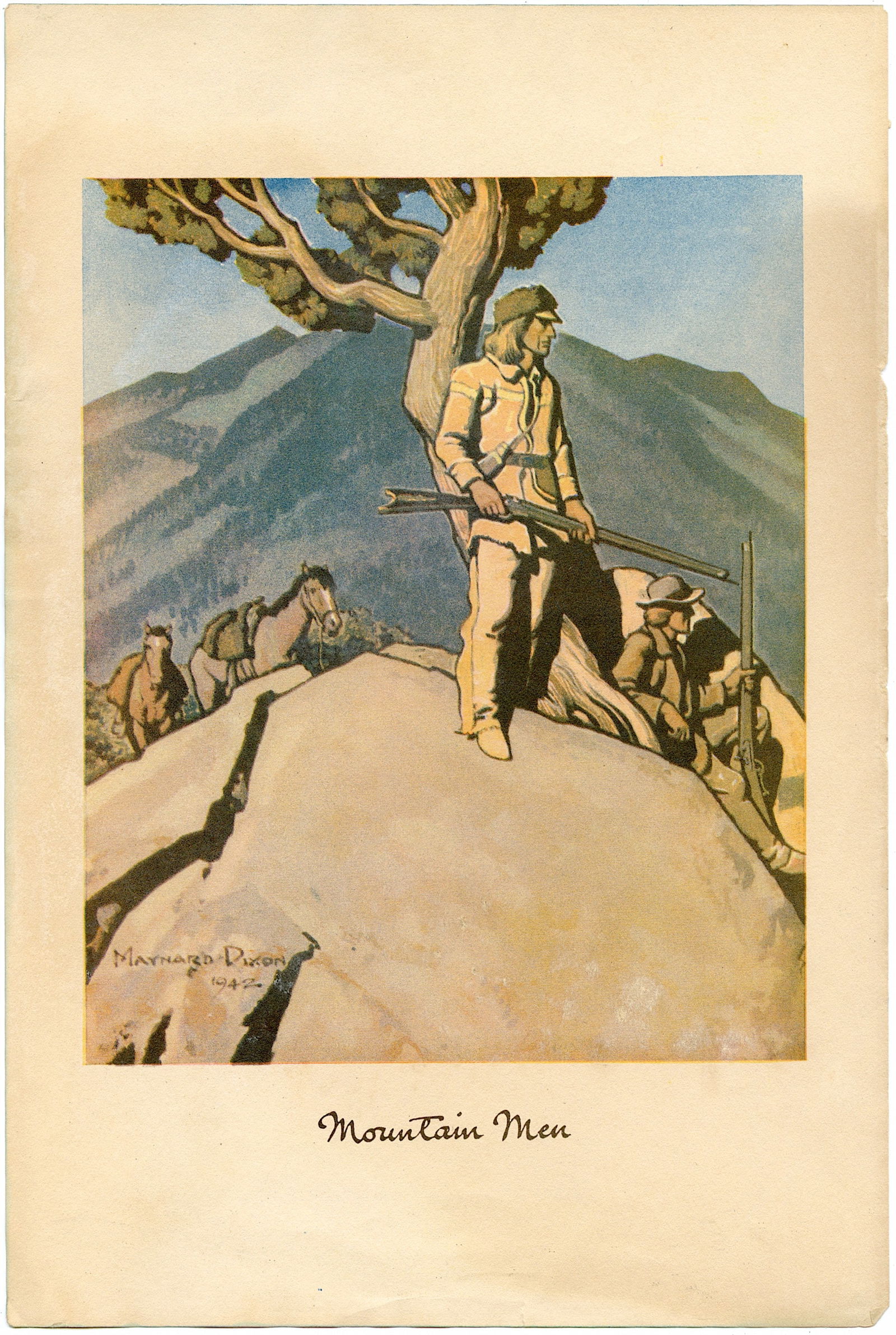 Original Antique Scarce Halftone Litho MAYNARD DIXON: The provenance of this lot is from the estate of a deceased collector in South Florida. The paper dimensions are Approx. 10" x 6.75". We have included quality scans to show it's actual condition. This