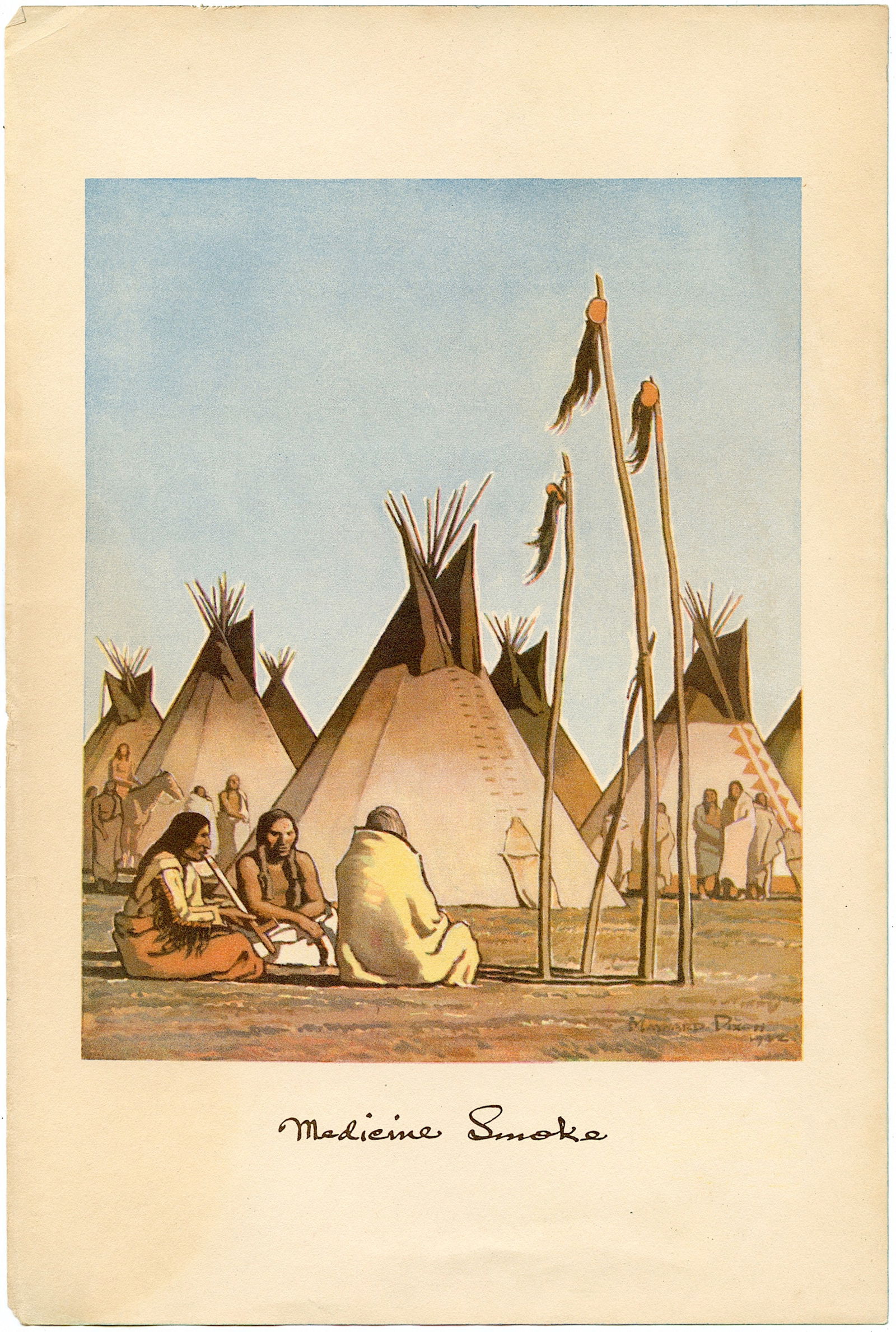 Original Antique Scarce Halftone Litho MAYNARD DIXON: The provenance of this lot is from the estate of a deceased collector in South Florida. The paper dimensions are Approx. 10" x 6.75". We have included quality scans to show it's actual condition. This