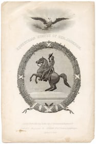 Original Scarce Antique Gravure STATUE OF GEN. JACKSON