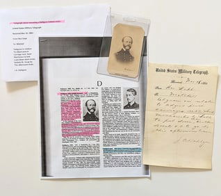 Extremely Rare Historical U. S. Military Telegraph Admiral DAHLGREN