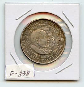 1952 USA BOOKER T. WASHINGTON G. CARVER Silver Half Dollar