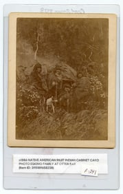 C. 1886 Cabinet Photo Card ESKIMO FAMILY at Otter Bay