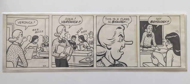 BOB MONTANA Original Ink Comic Strip ARCHIE Stamped