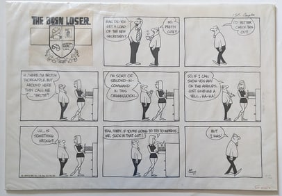 ART SANSOM Original Ink Comic Strip THE BORN LOSER, 1974