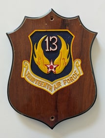 Vintage Military Plaque Thirteenth Air Force