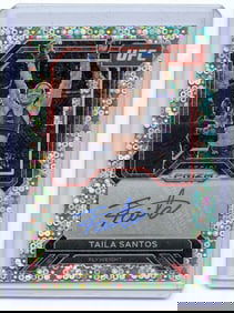 2023 Taila Santos Panini Prizm UFC Superstar Autographs Silver Disco Prizm Auto