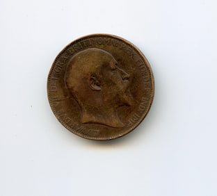 Great Britain Edward VII One Penny Coin 1907