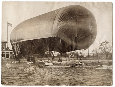 Antique Photogravure WW1 U.S. ARMY OBSERVATION BALLOON