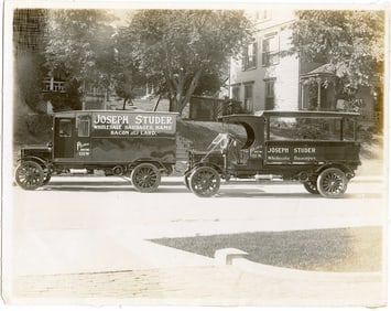 Vintage Photo Advertising Truck JOSEPH STUDER Wholesale Sausages