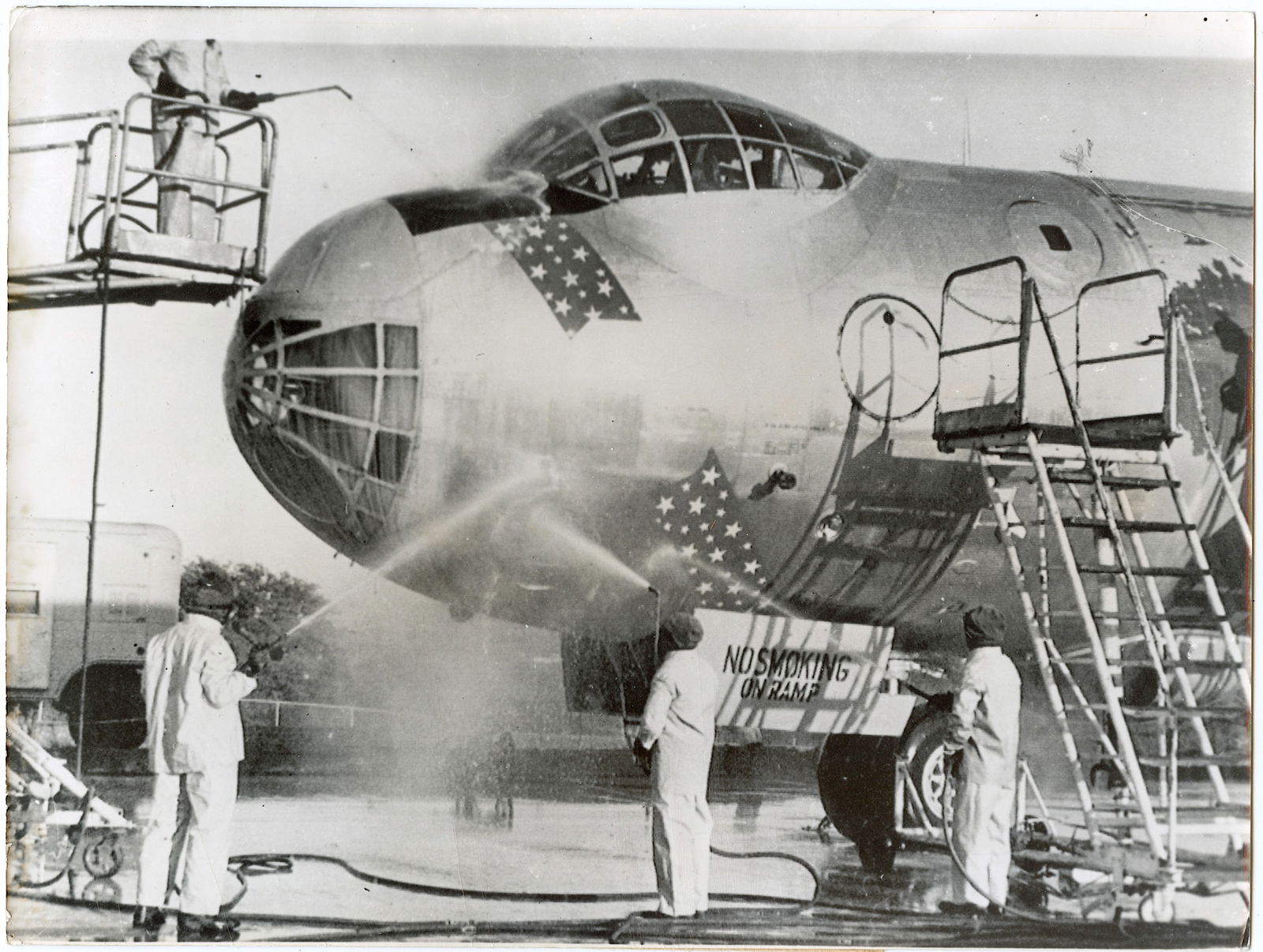 Vintage Photo B-36Bomber at US Air Force Base, 1955 (1 of 2)