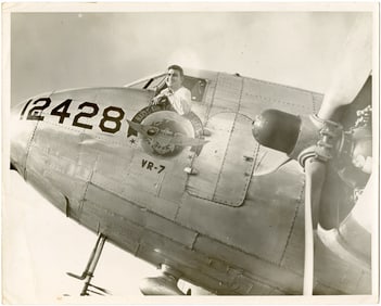 Vintage Photo Pilot in Douglas DC-3 Aviation