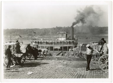 Vintage Photo Type III Early Boat Transportation Mississippi River