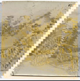 Antique Historical Original Photo Hand Operated 3 Whealer Car, 1894