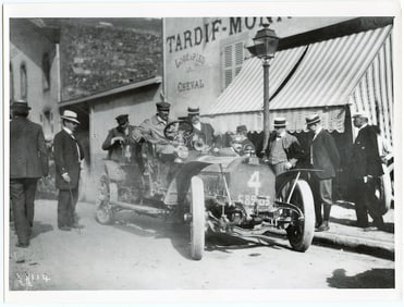 Vintage Scarce Type III Photo Car Racing Peugeot, 1900s