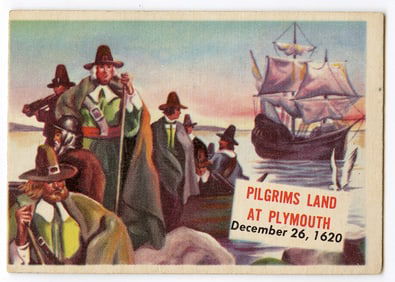 1954 Topps Scoop #104 Pilgrims Land at Plymouth