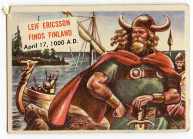 1954 Topps Scoop #149 Leif Ericsson Finds Finland