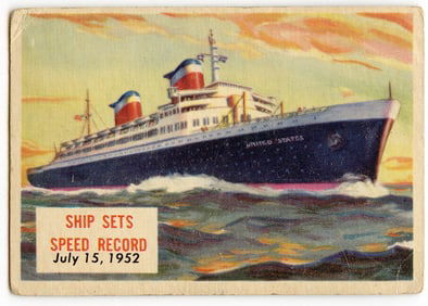 1954 Topps Scoop  #152 Ship Sets Speed Record