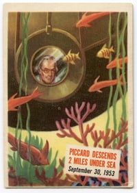 1954 topps SCOOP #69 PICCARD DESCENDS 2 MILES