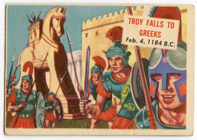 1954 Topps Scoop # 88 Troy Falls To Greeks