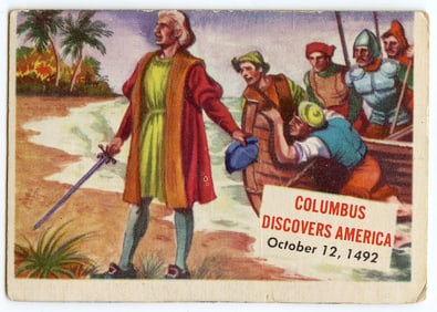 1954 Topps Scoop #90 Columbus Discovers America