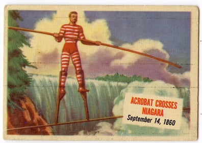 1954 Topps # 60 Acrobat Crosses Niagara