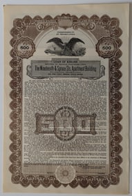 Original Loan Certificate Commonwealth Of Pennsylvania, 500