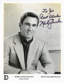 MIKE SHANAHAN Hand Signed Portrait Photograph Denver Broncos