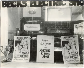 Original Vintage Photo Becks Electric Shop Store Advertising