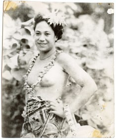 Original Vintage Photo Samoan Female  Passed US Army Examiner