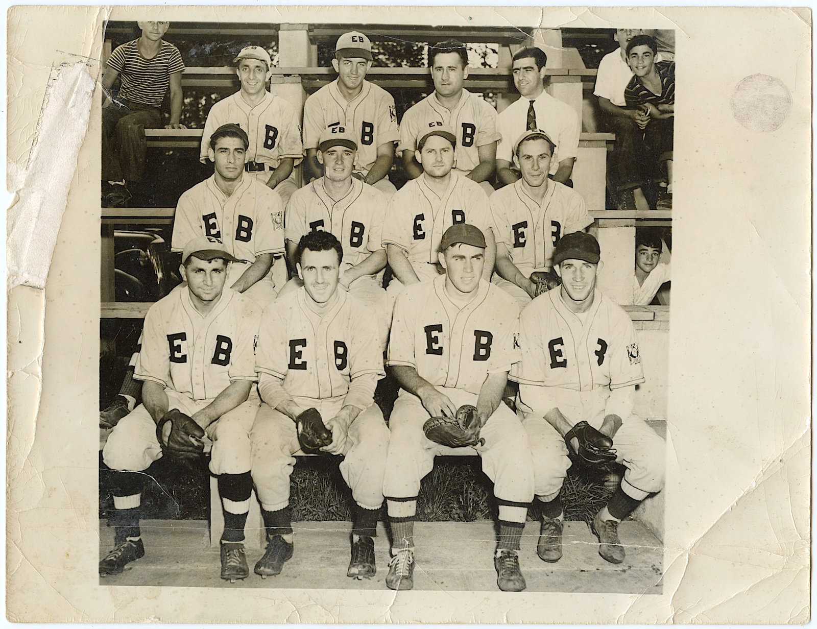 Original Vintage Photo Baseball Team Builders Electric Boat 1950s: Provenance from a PBC Collector. We have included quality scans to show it's actual condition. The dimensions are Approx. 6.5" x 8.5". This lot is located in Boca Raton, Fl and its shipment will be ma